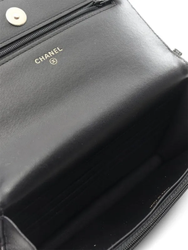 CHANEL Pre-Owned 2021 Wallet On Chain Mini Bag Black FARFETCH IN