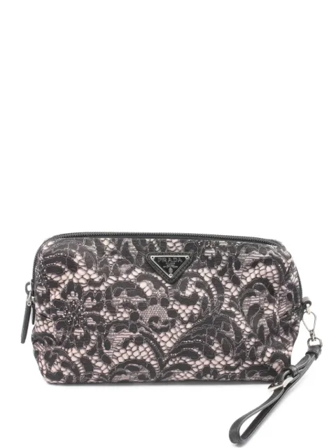 Prada Pre-Owned 2010s lace-print make up bag