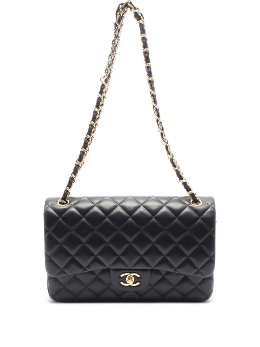 CHANEL Pre-Owned 2016-2017 large Double Flap shoulder bag - ブラック CHANEL Pre-Owned 2016-2017 large Double Flap shoulder bag - ブラック
