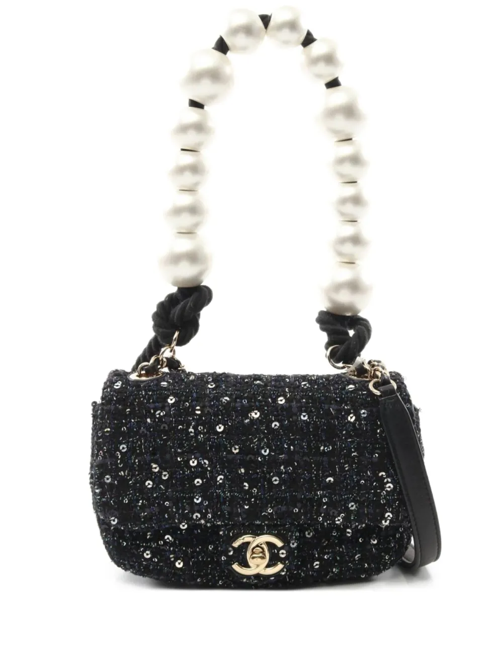 CHANEL Pre-Owned 2019 tweed mini bag - ブルー CHANEL Pre-Owned 2019 tweed mini bag - ブルー