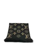 Louis Vuitton Pre-Owned 2000s monogram wool-silk scarf - Black