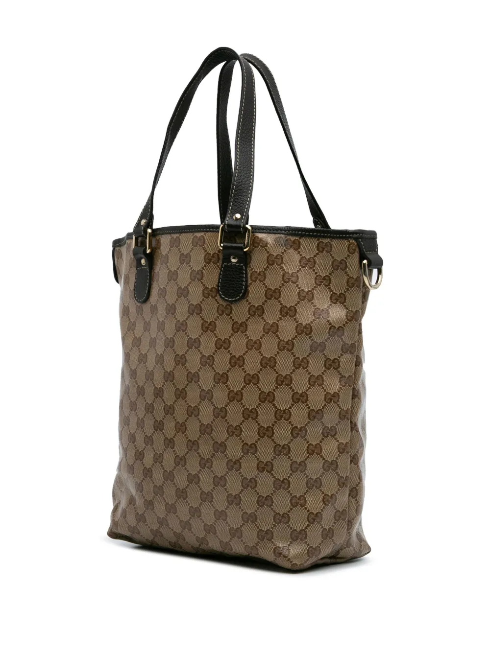 Pre-owned Gucci 2016-2024 Gg Crystal Tote Bag In Brown