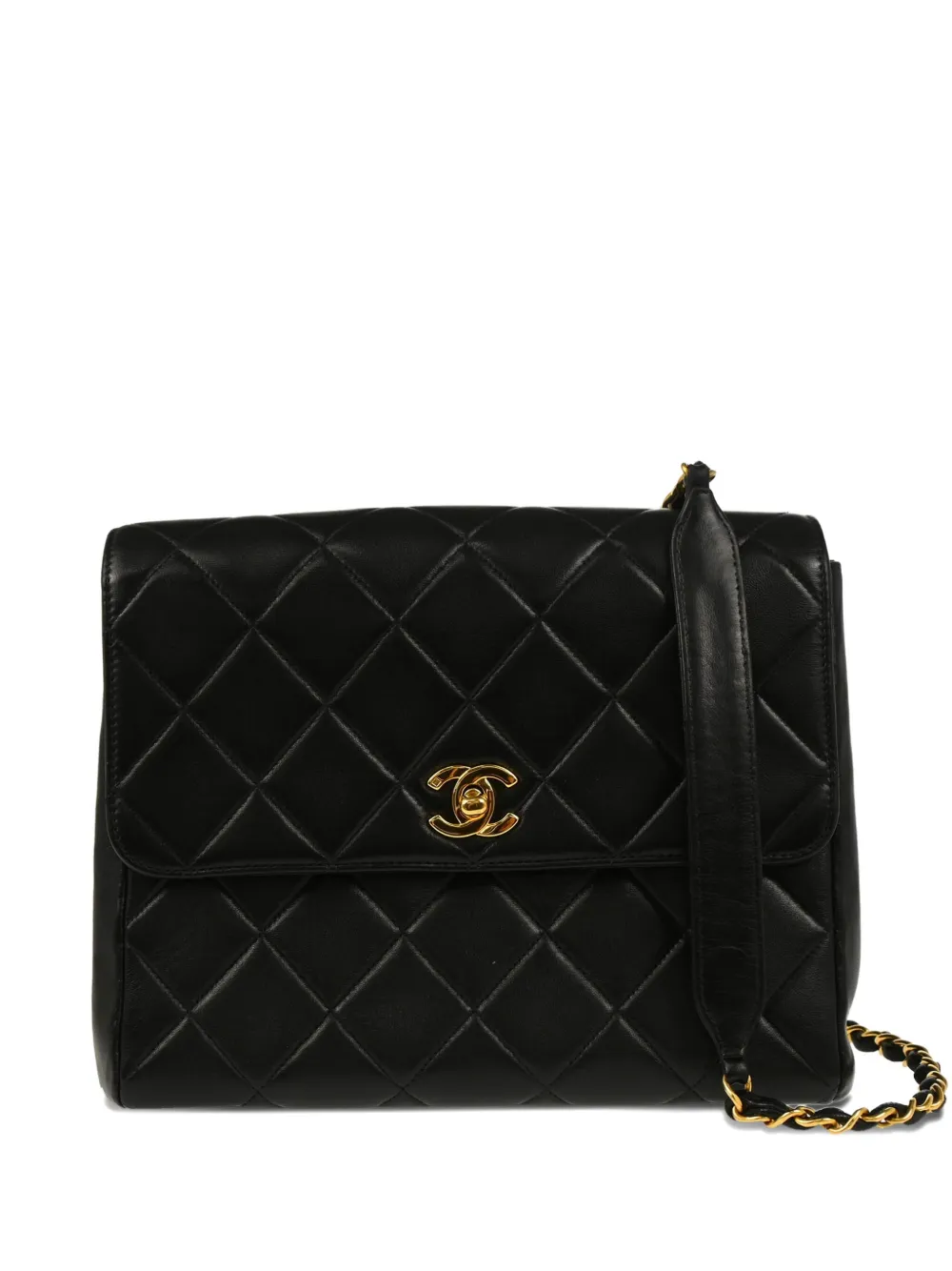CHANEL Pre-Owned 1997 ストレート フラップ ショルダーバッグ - ブラック CHANEL Pre-Owned 1997 ストレート フラップ ショルダーバッグ - ブラック