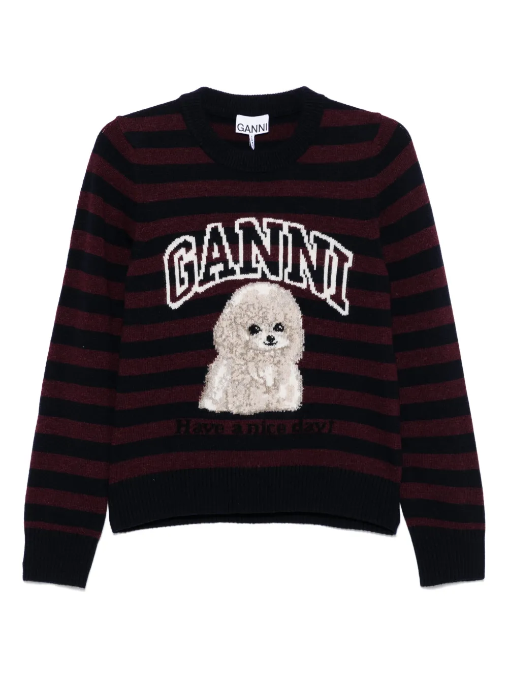 GANNI Intarsia trui Blauw
