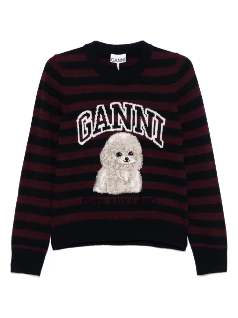 GANNI intarsia-knit jumper