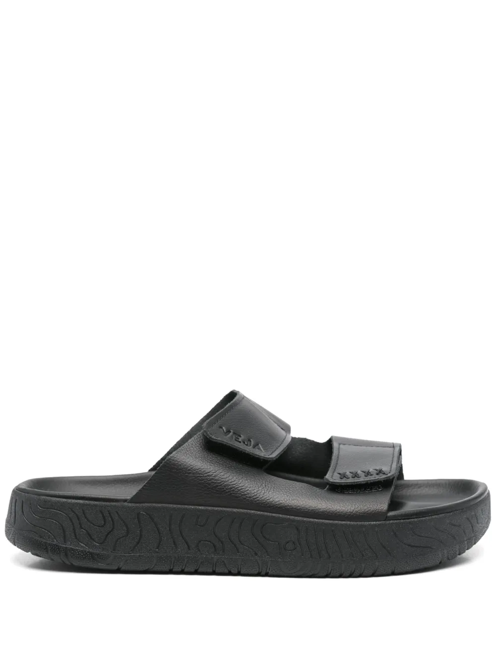 VEJA Slippers met logo-reliëf Zwart