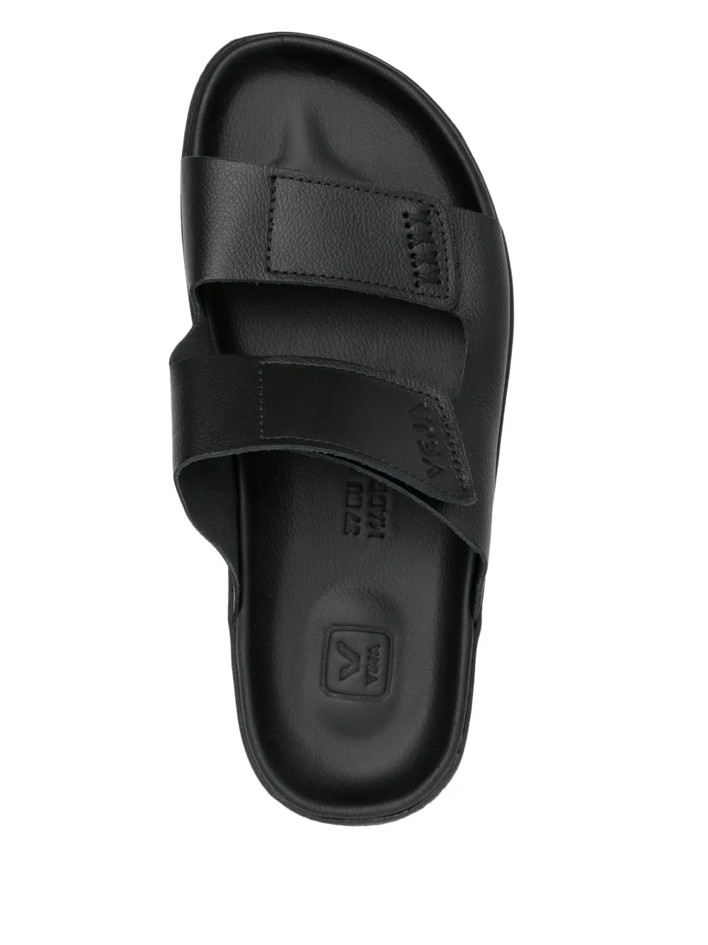 VEJA Slippers met logo-reliëf Zwart
