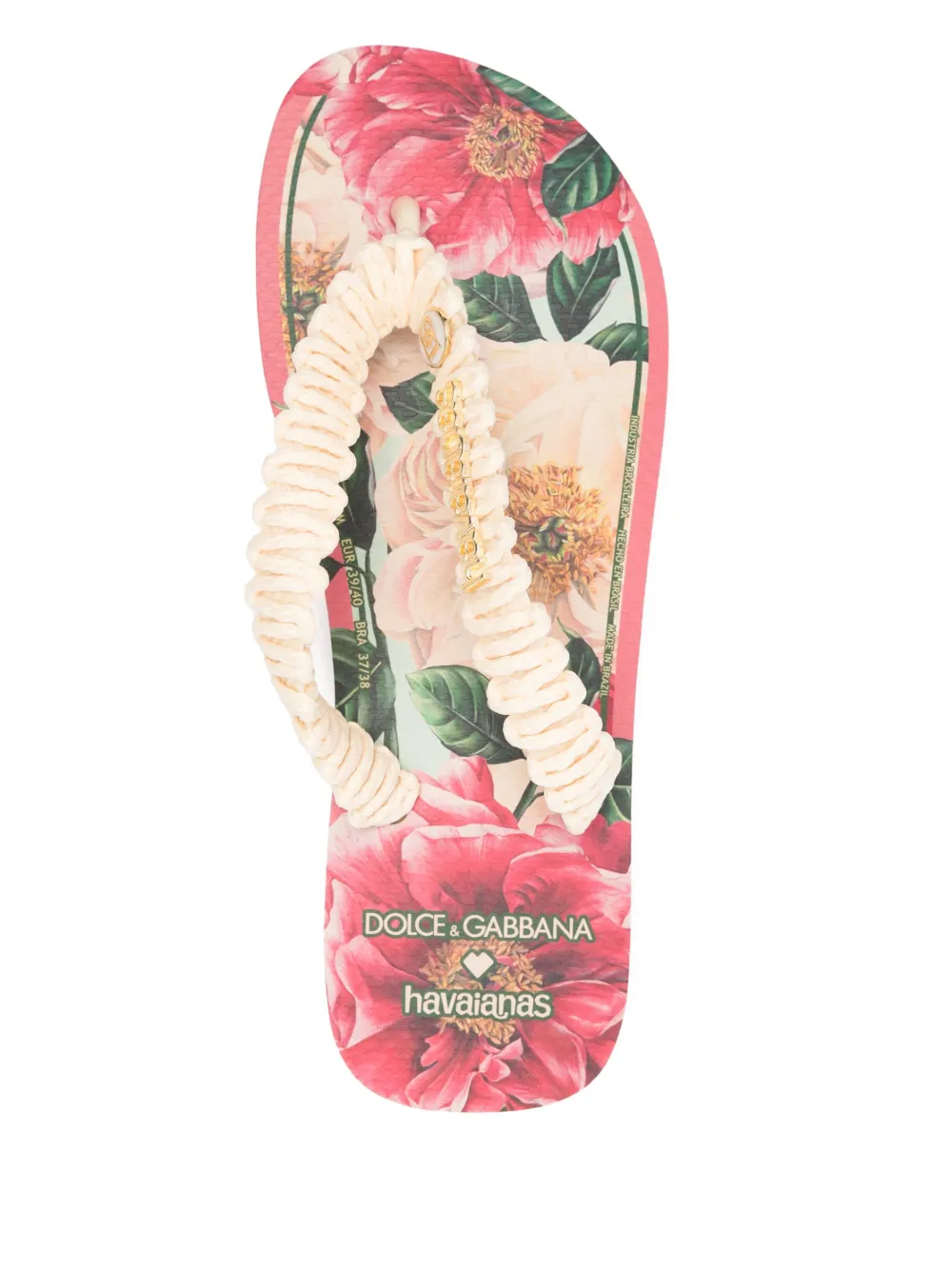 Havaianas x Dolce&Gabbana flowers flip-flops Beige