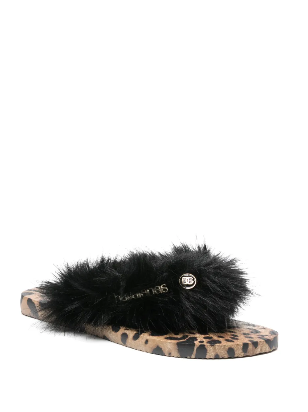 Havaianas x Dolce&Gabbana leopard flip-flops Zwart