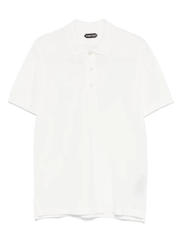 Tシャツ・カットソー TOM FORD White Piquet Polo Shirt Tom Ford Tennis Piquet Cotton Polo shirt Crisp White size 48