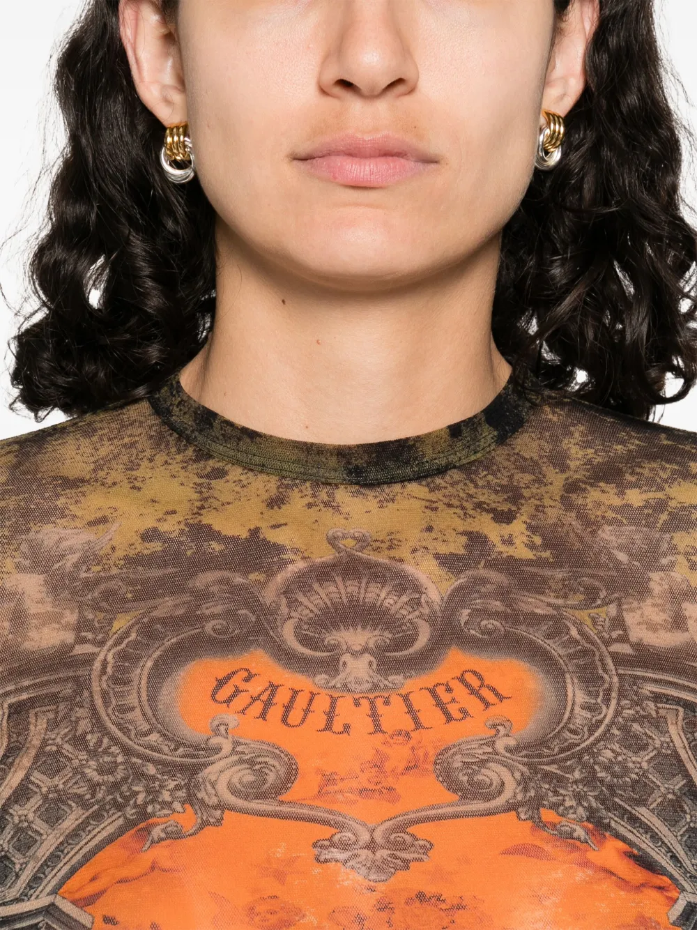 Shop Jean Paul Gaultier Logo~print Top