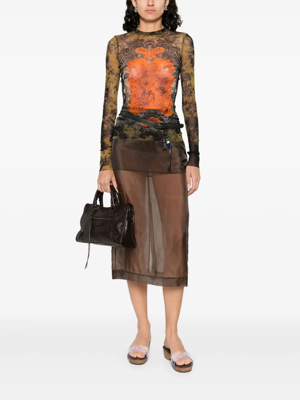JEAN PAUL GAULTIER LOGO~PRINT TOP