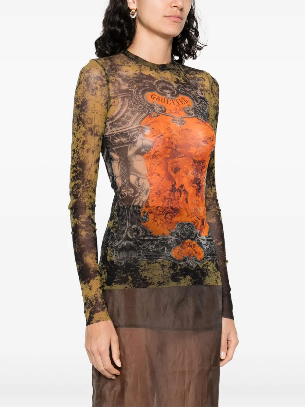 JEAN PAUL GAULTIER LOGO~PRINT TOP