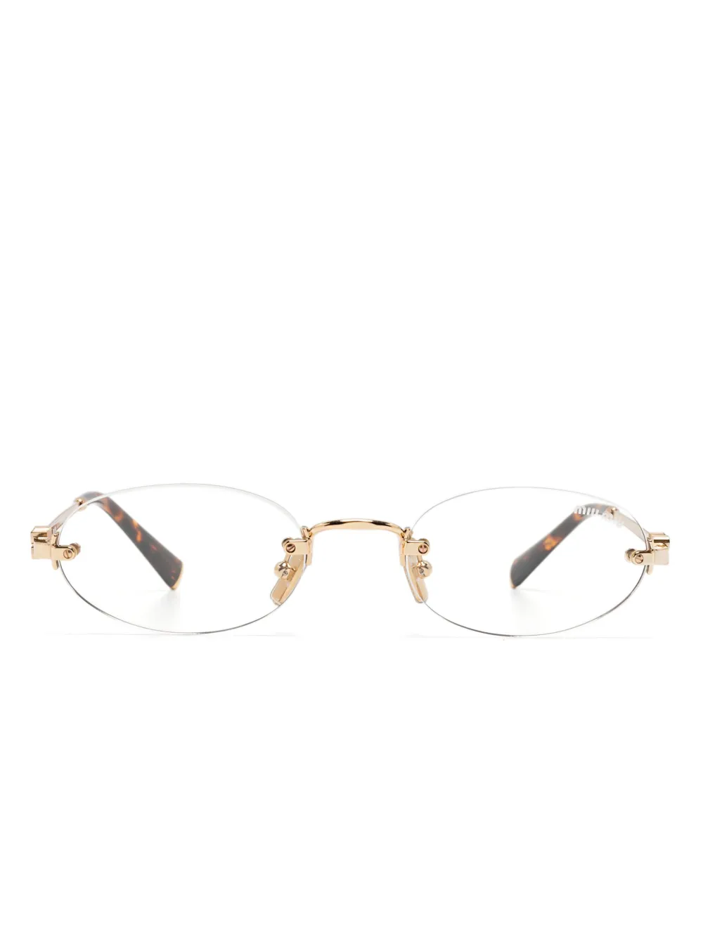 Miu Miu Eyewear rimless-frame glasses - ゴールドトーン Miu Miu Eyewear rimless-frame glasses - ゴールドトーン
