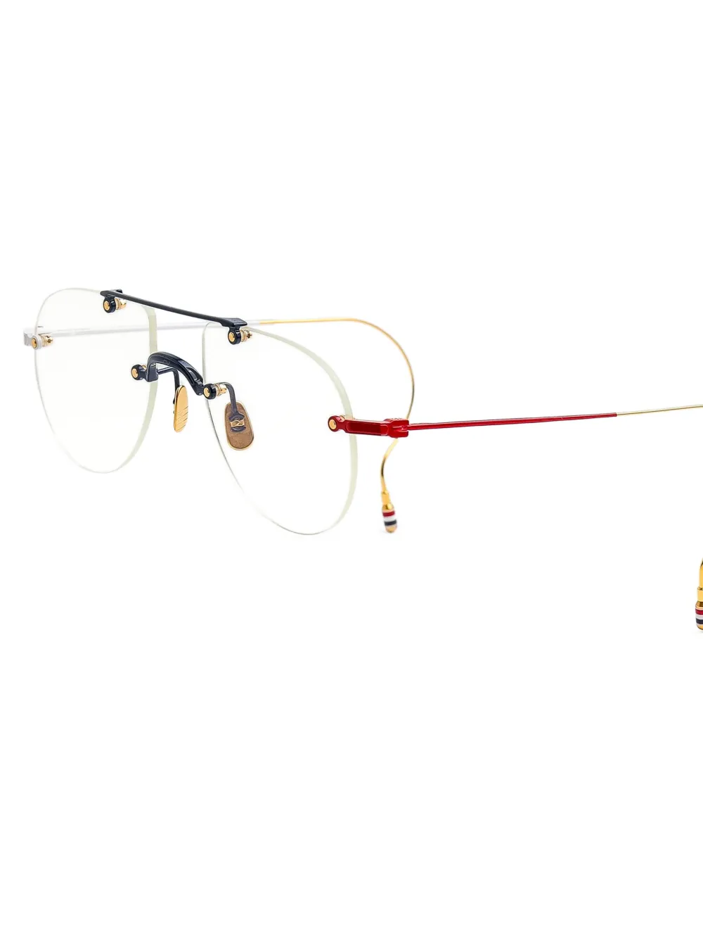 Thom Browne Eyewear Bril met piloten montuur Goud