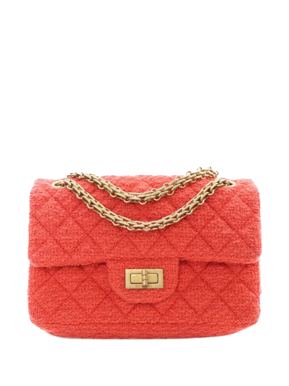 Pre-owned Chanel 2020 Mini Reissue 2.55 Tweed Single Flap 224 Crossbody Bag