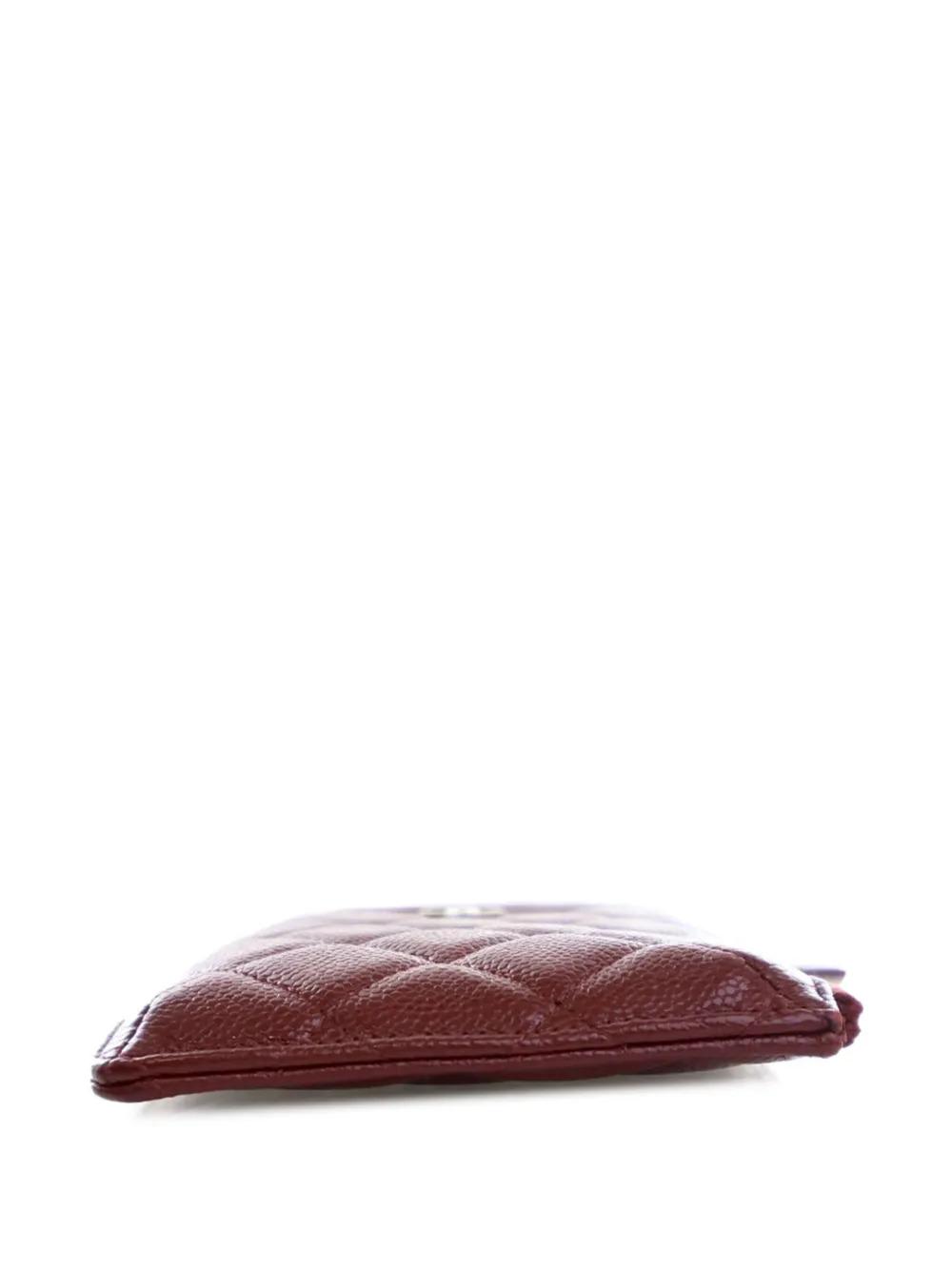 Pre-owned Chanel 2020 Cc Quilted Caviar Flat Phone Case Wallet Pouch