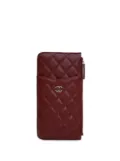CHANEL Pre-Owned 2020 CC Quilted Caviar Flat Phone Case Wallet pouch - Red