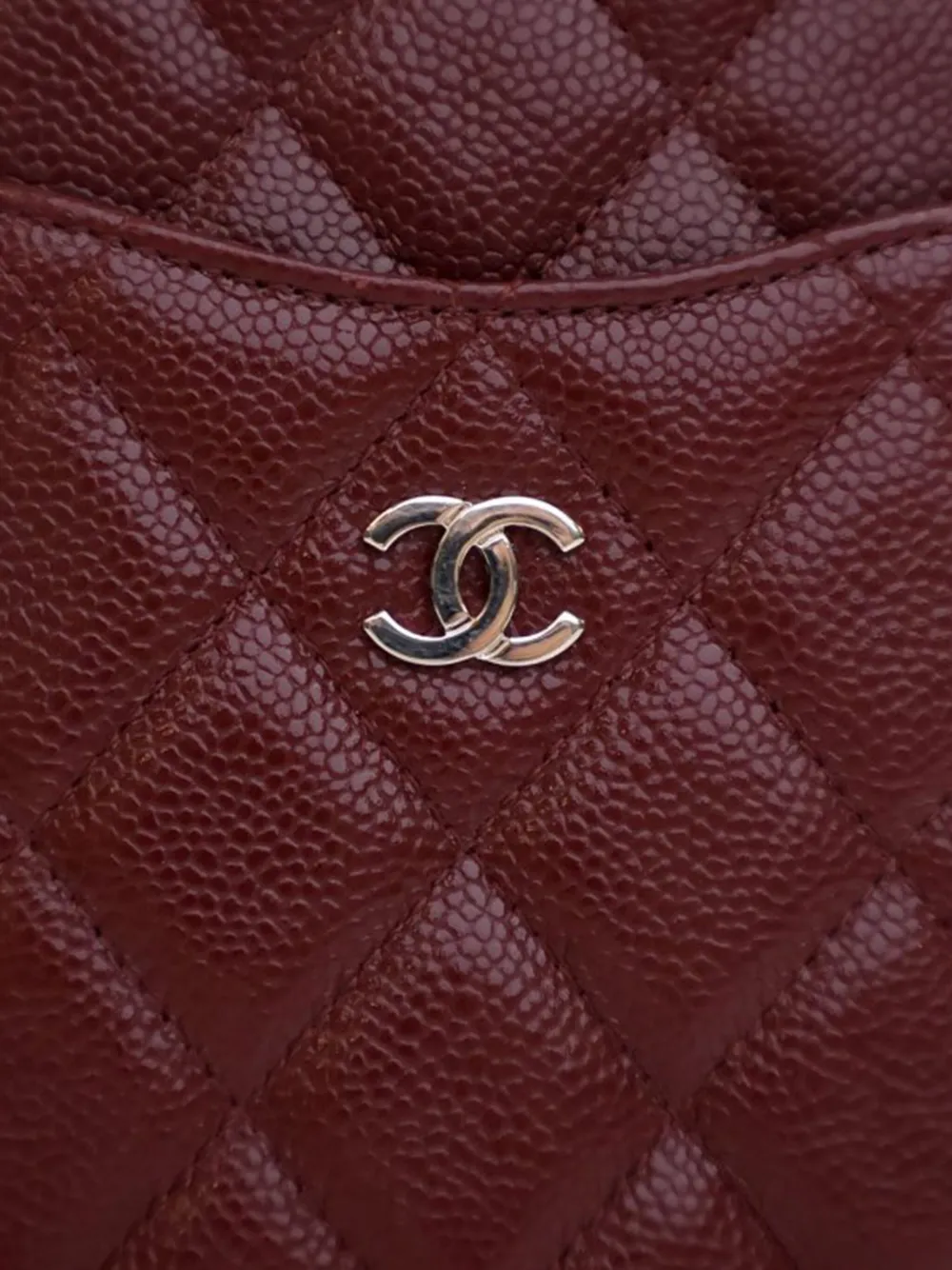 Pre-owned Chanel 2020 Cc Quilted Caviar Flat Phone Case Wallet Pouch