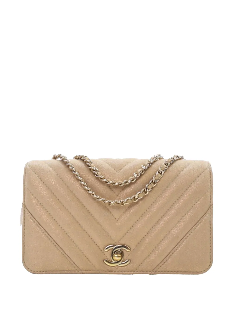 CHANEL Pre-Owned 2019 Small Chevron Caviar Statement Flap shoulder bag CHANEL Pre-Owned 2019 Small Chevron Caviar Statement Flap shoulder bag