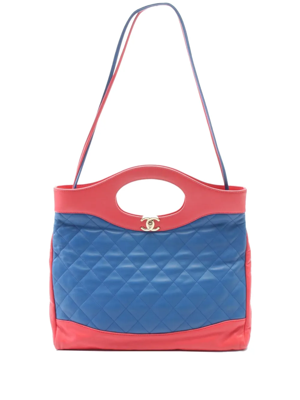 Pre-owned Chanel 2018-2019 Large Cc Quilted Lambskin 31 Shopping Bag Satchel