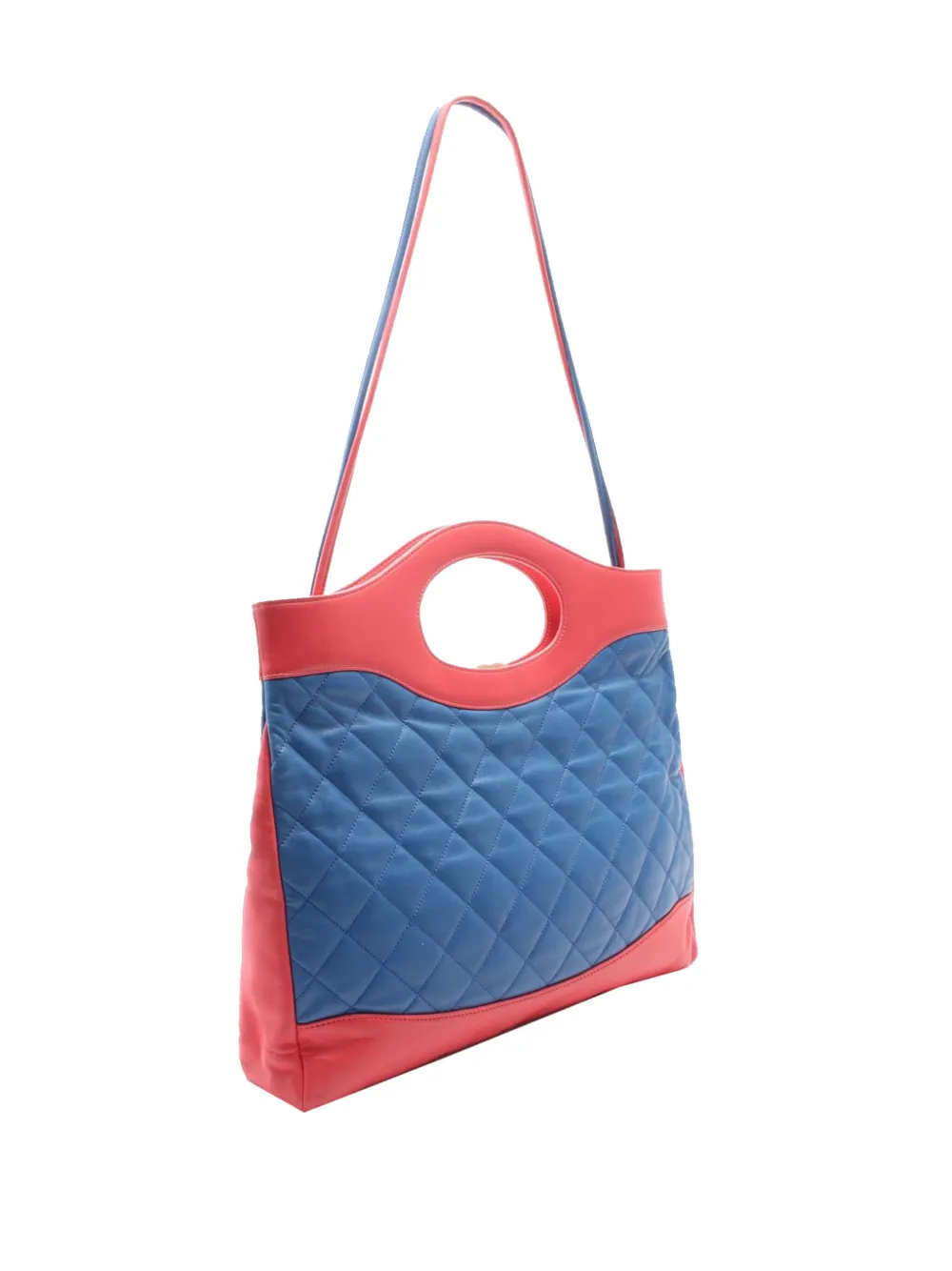 Pre-owned Chanel 2018-2019 Large Cc Quilted Lambskin 31 Shopping Bag Satchel