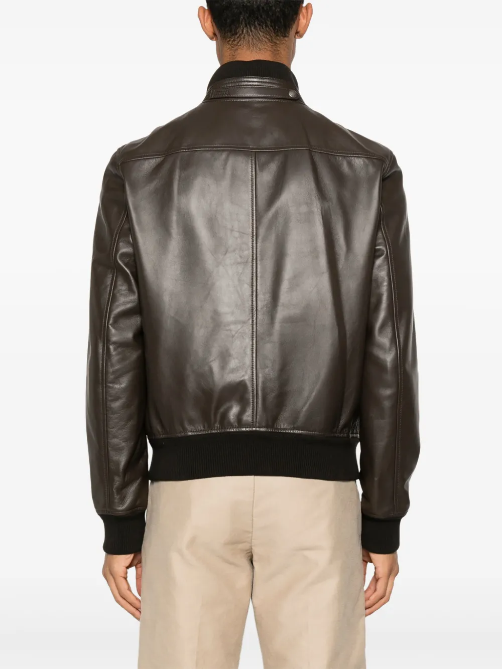 TOM FORD Leren jack Bruin