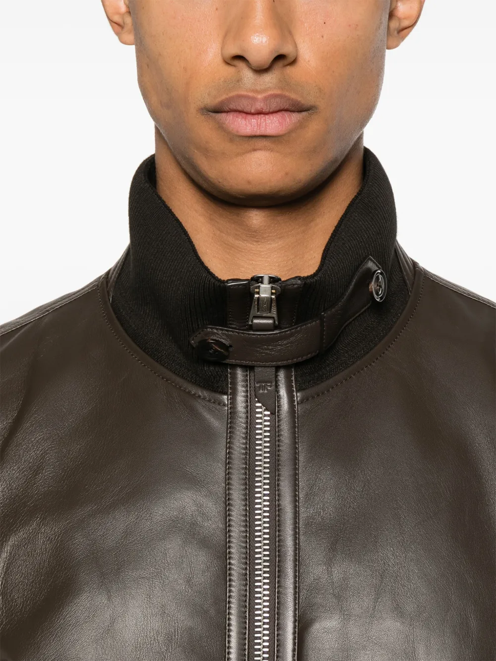 TOM FORD Leren jack Bruin