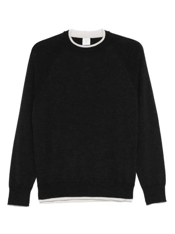 Eleventy Contrasting-trim Sweater in Grey
