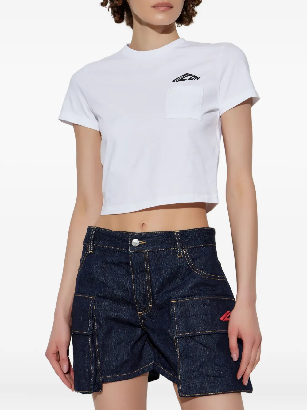 Shop Dsquared2 Icon Cropped T-shirt