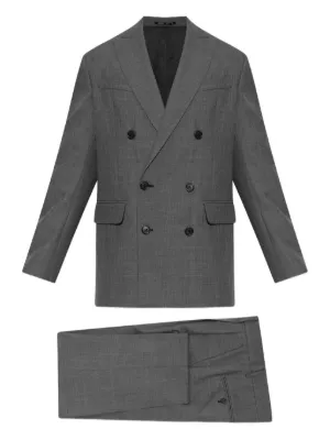 ディースクエアード チャコールグレーダブルブレスト スーツ Dsquared2（ディースクエアード）メンズ ダブルスーツ - FARFETCH