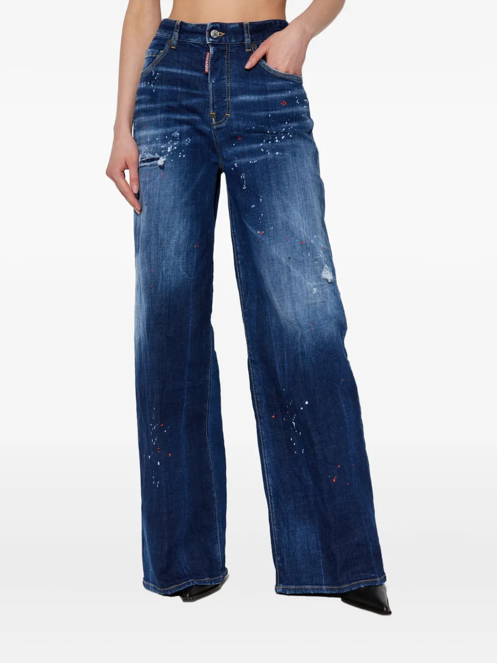 DSQUARED2 whiskering-effect jeans - Blauw