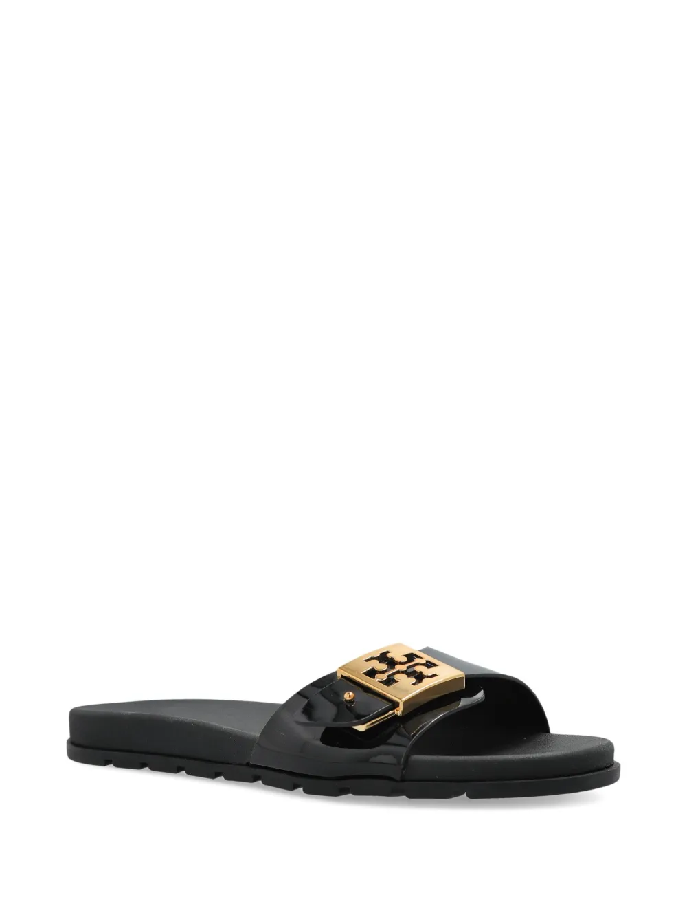 Tory Burch logo-buckle slides Black