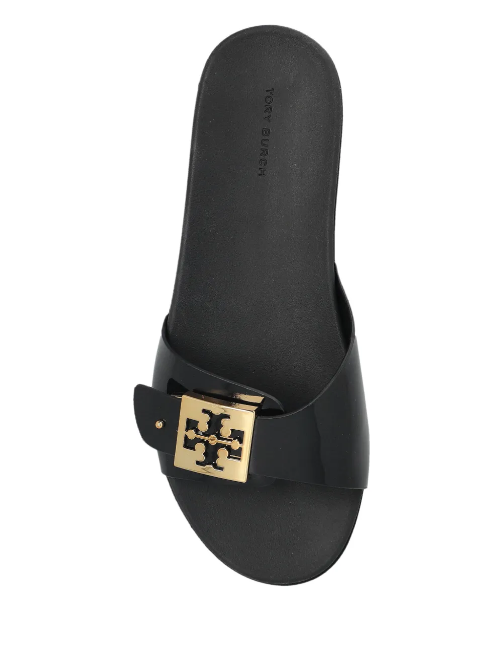 Tory Burch logo-buckle slides Black