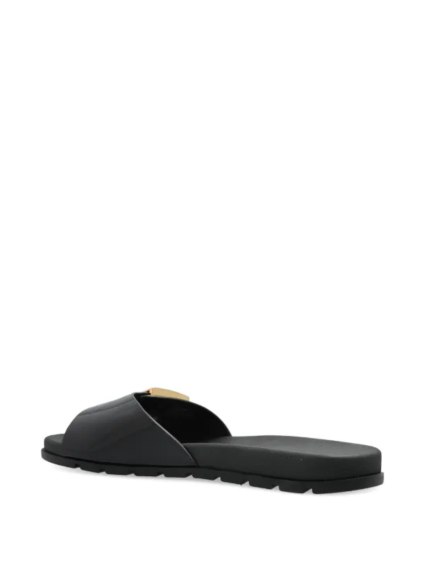 Tory Burch logo-buckle Slides | Black | FARFETCH
