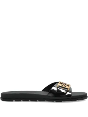 Jil Sander ギャザーディテール レザーサンダル | ブラック | FARFETCH JP