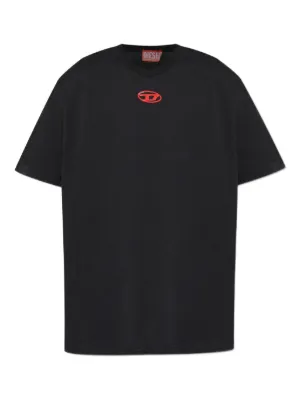 DIESEL Tシャツ　定番　黒 T-ADJUST-OD T-shirt with metallic Oval D｜ブラック｜メンズ｜DIESEL