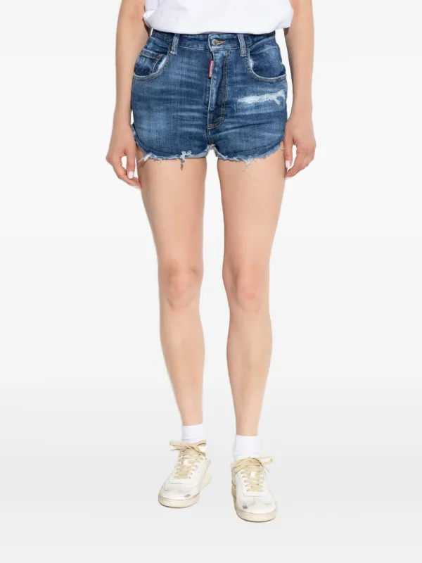 DSQUARED2 ダメージ デニムショーツ | ブルー | FARFETCH JP