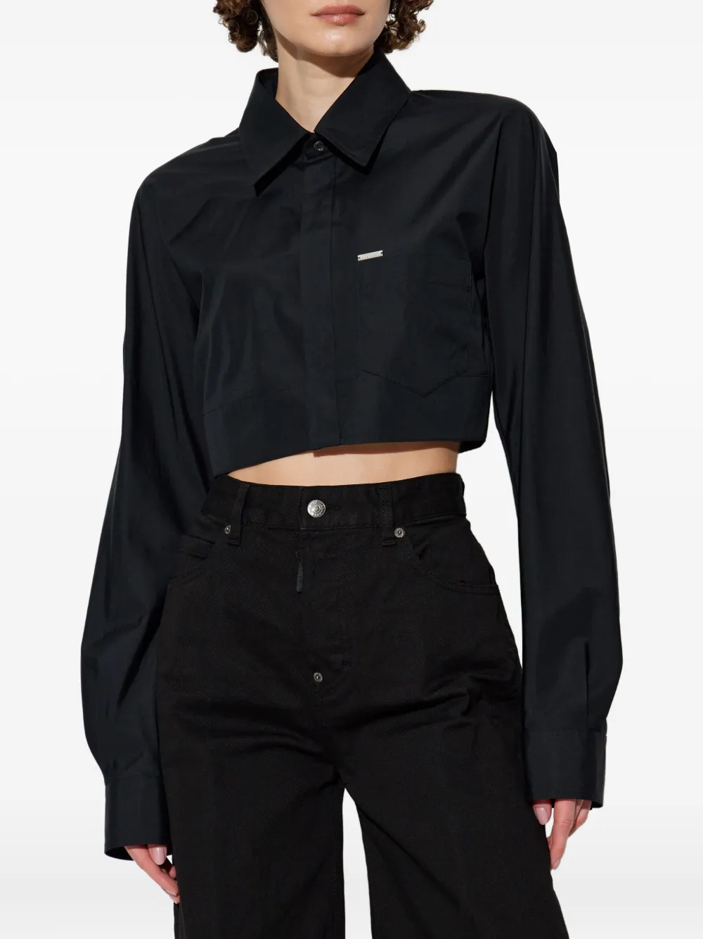 DSQUARED2 cropped shirt Zwart