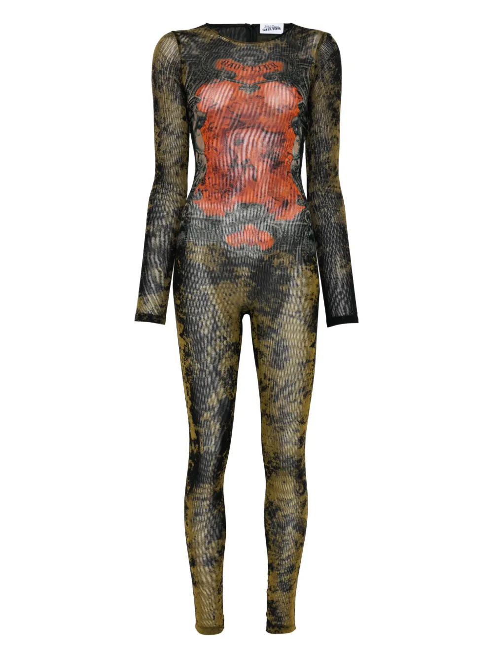 Jean Paul Gaultier abstract-print jumpsuit | Black | Image 1