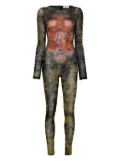 Jean Paul Gaultier abstract-print jumpsuit - Black