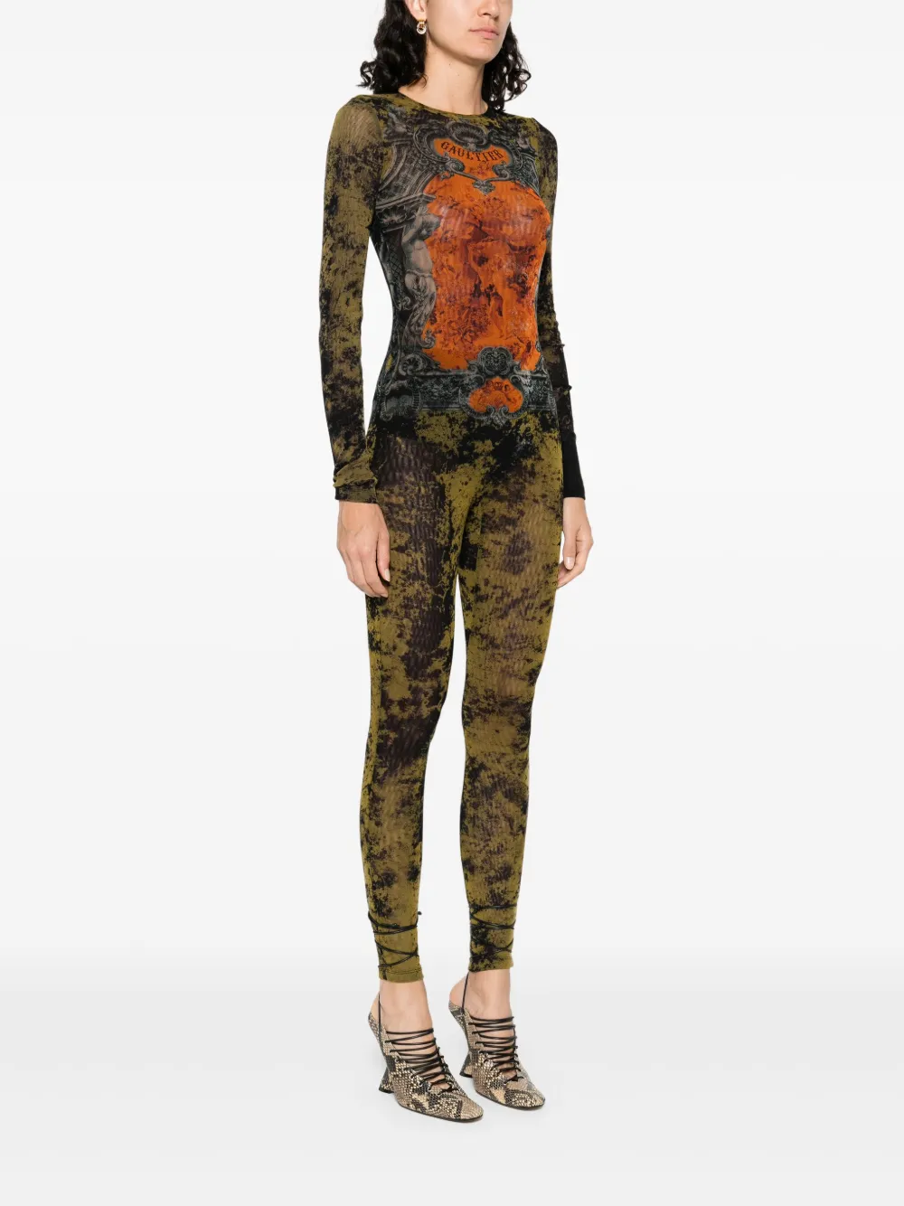 Shop Jean Paul Gaultier Abstract-print Jumpsuit