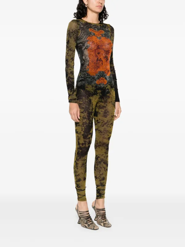 Jean Paul Gaultier abstract-print Jumpsuit | Black | FARFETCH