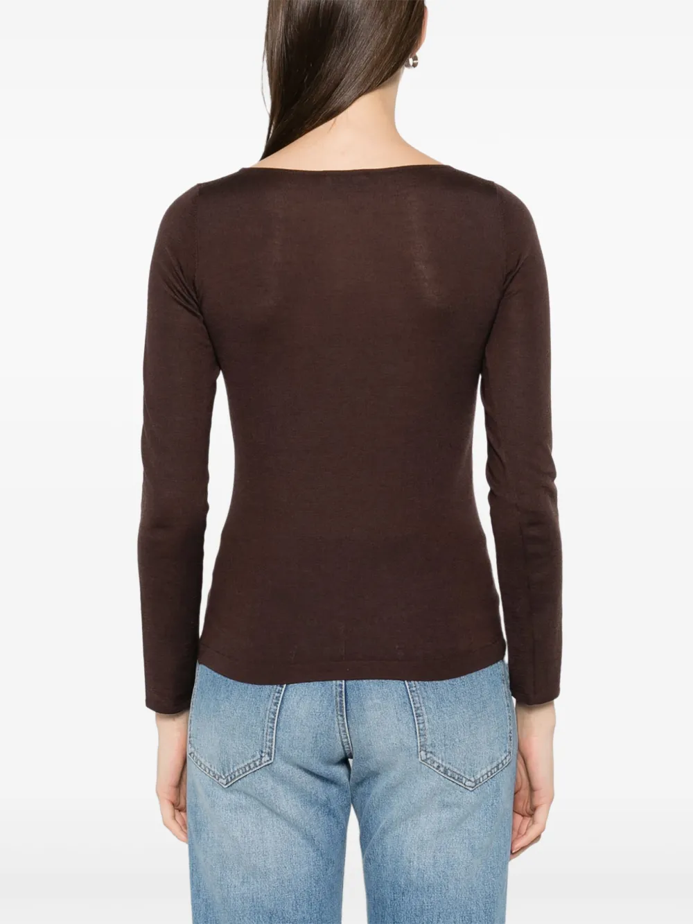Brunello Cucinelli Fijngebreid T-shirt Bruin