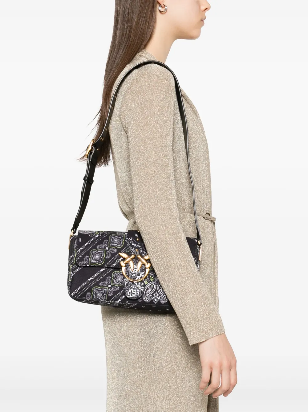 PINKO Crossbodytas met paisley-print Zwart