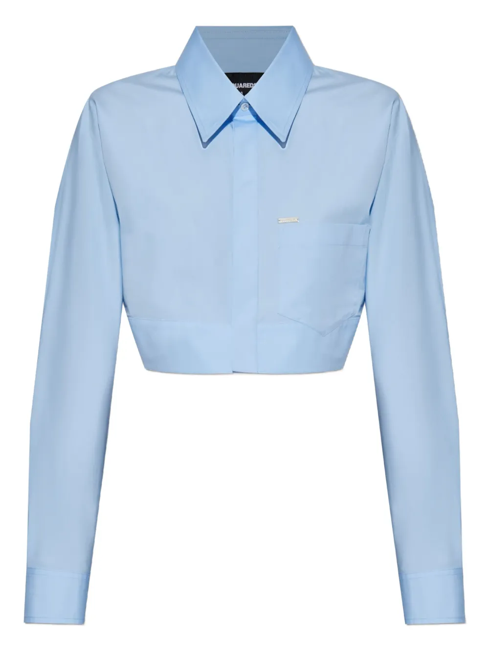 DSQUARED2 cropped cotton shirt Blauw