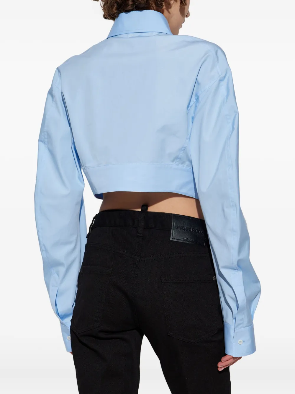 DSQUARED2 cropped cotton shirt Blauw