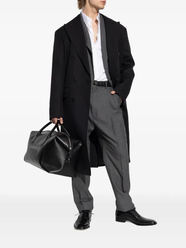 【DSQUARED2】ウール ダブルブレステッドコート　48 DSQUARED2 Virgin Wool double-breasted Coat | ブラック