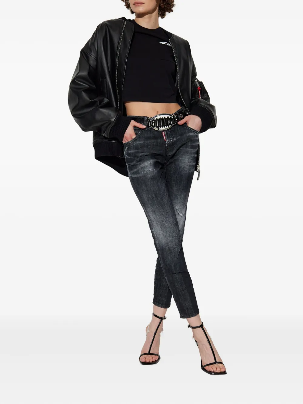 DSQUARED2 ripped-detail jeans - Zwart