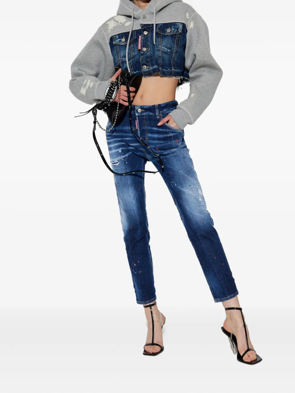 DSQUARED2 whiskering-effect skinny jeans - Blauw